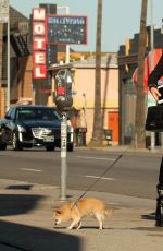 ERIKA JORDAN Out with Her Dog on Sunset Boulevard in Los Angeles 08/14/2016