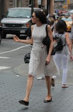 FAMKE JANSSEN Out and About in New York 08/05/2016
