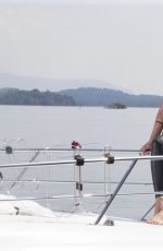 FERNE MCCANN on the Set of a Photoshoot at Loch Lomond in Scotland 08/16/2016