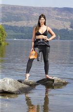 FERNE MCCANN on the Set of a Photoshoot at Loch Lomond in Scotland 08/16/2016