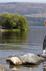 FERNE MCCANN on the Set of a Photoshoot at Loch Lomond in Scotland 08/16/2016