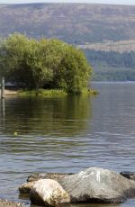 FERNE MCCANN on the Set of a Photoshoot at Loch Lomond in Scotland 08/16/2016