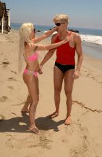 FRENCHY MORGAN and Her New Boyfriend Mauricio Galdi on the Beach in Malibu 08/19/2016