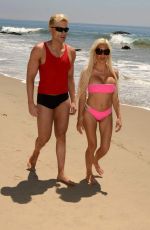 FRENCHY MORGAN and Her New Boyfriend Mauricio Galdi on the Beach in Malibu 08/19/2016