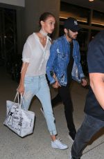 GIGI HADID at LAX Airport in Los Angeles 08/12/2016