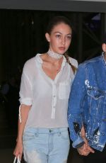 GIGI HADID at LAX Airport in Los Angeles 08/12/2016