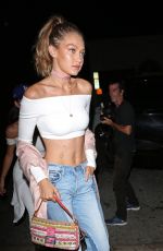 GIGI HADID at Nice Guy in West Hollywood 08/23/2016