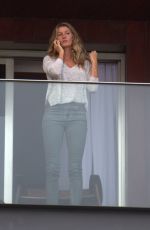 GISELE BUNDCHEN on the Balcony of Her Hotel in Rio De Janeiro 08/03/2016