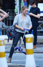 HILARY DUFF Heading to La Esquina Restaurant in New York 08/16/2016