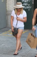 HILARY DUFF in Denim Shorts Out in New York 08/28/2016