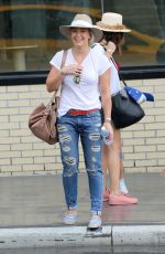 HILARY DUFF in Ripped Jeans Out in New York 08/20/2016