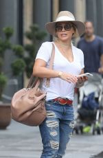 HILARY DUFF in Ripped Jeans Out in New York 08/20/2016