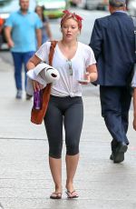 HILARY DUFF Leaves a Gym in New York 08/18/2016