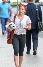 HILARY DUFF Leaves a Gym in New York 08/18/2016