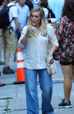 HILARY DUFF on the Set of 