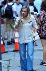 HILARY DUFF on the Set of 