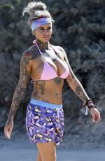 JEMMA LUCY in Bikini Top at a Beach in Ibiza 08/16/2016