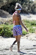 JEMMA LUCY in Bikini Top at a Beach in Ibiza 08/16/2016