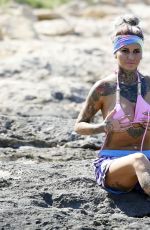 JEMMA LUCY in Bikini Top at a Beach in Ibiza 08/16/2016