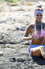 JEMMA LUCY in Bikini Top at a Beach in Ibiza 08/16/2016
