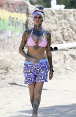 JEMMA LUCY in Bikini Top at a Beach in Ibiza 08/16/2016