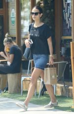 JORDANA BREWSTER in Denim Skirt Leaves Kreation in Brentwood 08/25/2016