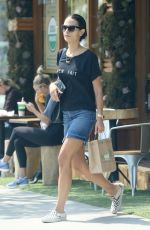 JORDANA BREWSTER in Denim Skirt Leaves Kreation in Brentwood 08/25/2016