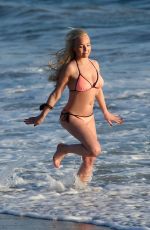 JORGIE PORTER in Bikini on the Beach in Malibu 08/28/2016