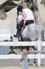 KALEY CUOCO Riding Her Horse in Burbank 08/12/2016