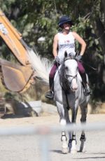 KALEY CUOCO Riding Her Horse in Burbank 08/12/2016