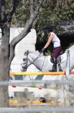 KALEY CUOCO Riding Her Horse in Burbank 08/12/2016