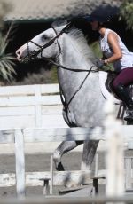 KALEY CUOCO Riding Her Horse in Burbank 08/12/2016