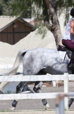 KALEY CUOCO Riding Her Horse in Burbank 08/12/2016