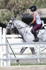 KALEY CUOCO Riding Her Horse in Burbank 08/12/2016