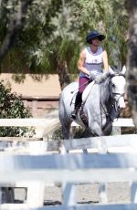 KALEY CUOCO Riding Her Horse in Burbank 08/12/2016