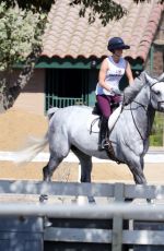 KALEY CUOCO Riding Her Horse in Burbank 08/12/2016