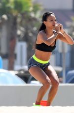 KARREUCHE TRAN Working Out at a Beach in Venice 08/02/2016