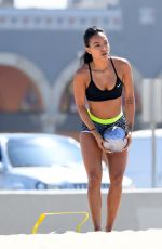 KARREUCHE TRAN Working Out at a Beach in Venice 08/02/2016