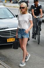 KATE BOSWORTH in Denim SHorts Out in New York 08/02/2016