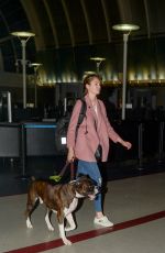 KATE UPTON with Her Dog at LAX Airport in Los Angeles 08/13/2016