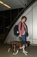 KATE UPTON with Her Dog at LAX Airport in Los Angeles 08/13/2016