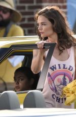 KATIE HOLMES on the Set of 