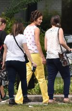 KATIE HOLMES on the Set of 