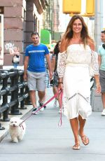 KELLY BENSIMON Walks Her Dog Out in New York 08/22/2016