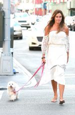KELLY BENSIMON Walks Her Dog Out in New York 08/22/2016