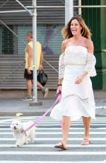 KELLY BENSIMON Walks Her Dog Out in New York 08/22/2016