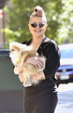 KELLY OSBOURNE Out with Her Dog in New York 08/15/2016