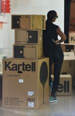 KELLY ROWLAND Shopping at Kartell Furniture Store in West Hollywood 08/09/2016