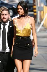 KENDALL JENNER Arrives at Jimmy Kimmel LIve in Hollywood 08/24/2016