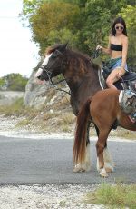 KENDALL JENNER at Horseback Riding at a Beach in Turks and Caicos 08/13/2016